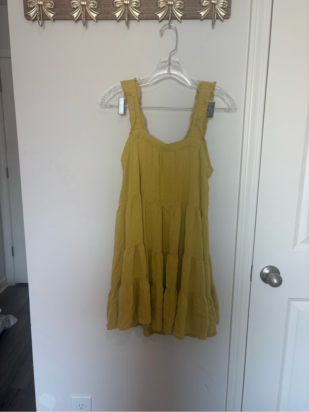 Shinestar Mustard Yellow Tiered Sundress